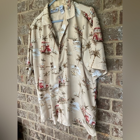 Sun Casuals  Men’s Vintage Car Shirt Size Large Woody Wagon Beachy - Picture 2 of 7